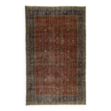 One-of-a-kind turkish handwoven vintage rug - rustic vintage charm 260x 161