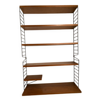 Scandinavian String shelves in teak, Sweden, 1960, Bokhyllan Stockholm