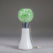 Murano floor lamp in green glitter glass attributed to Mazzega, 1960s