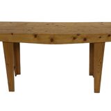 Vintage pinewood side table 60s handmade side table minimalist design