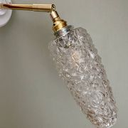 Vintage tulip wall light in diamond-point glass