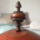 Large antique lacquered wooden Chapati box, ethnic offering box 35cm