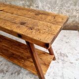 Old workbench side table or bathroom furniture