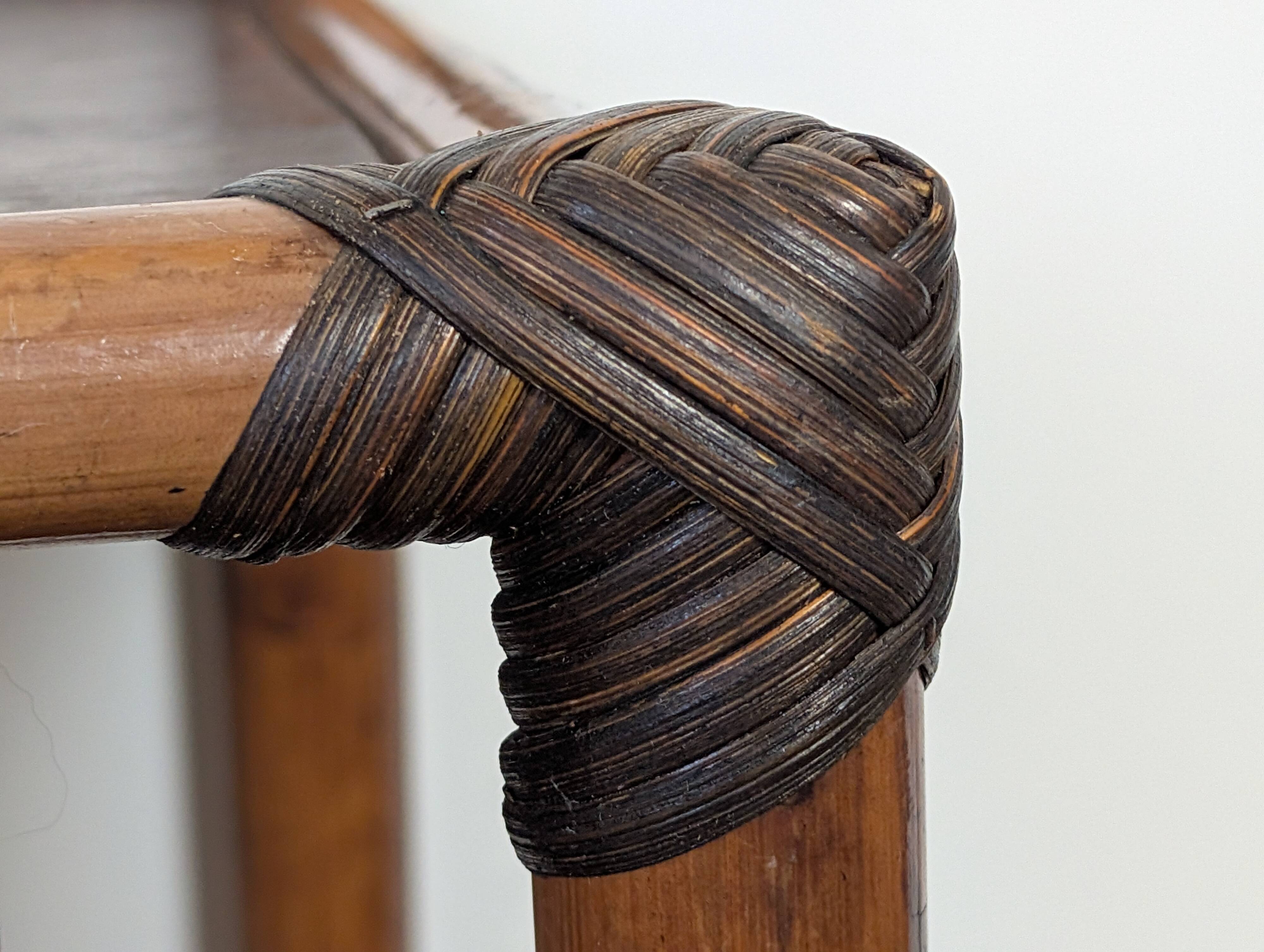 Pair of rattan bedside tables