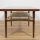 Mid-Century Rosewood & Rattan Coffee Table, 1960s