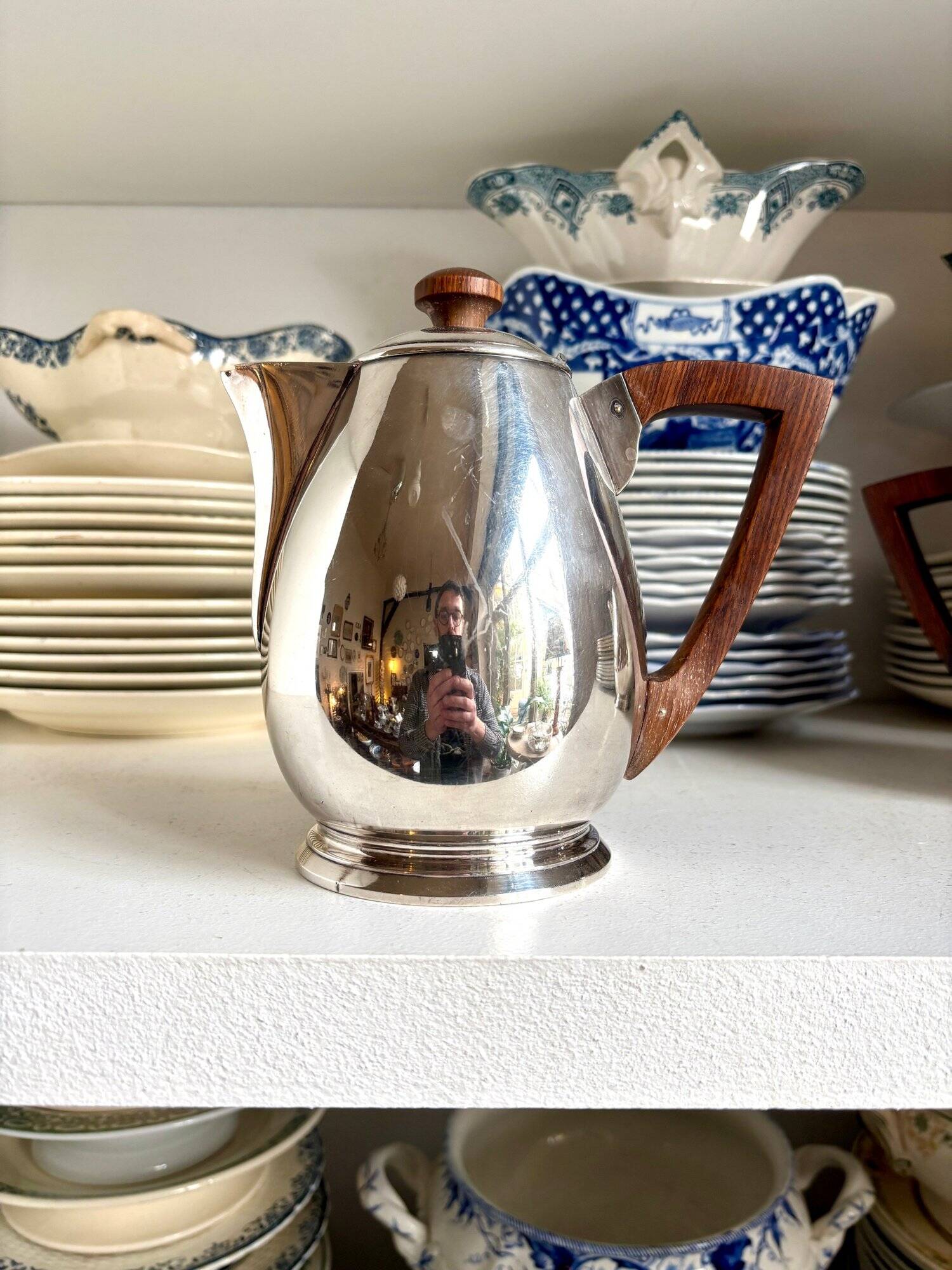 Service à café et thé 4 pièces ercuis en métal argenté, vers 1930