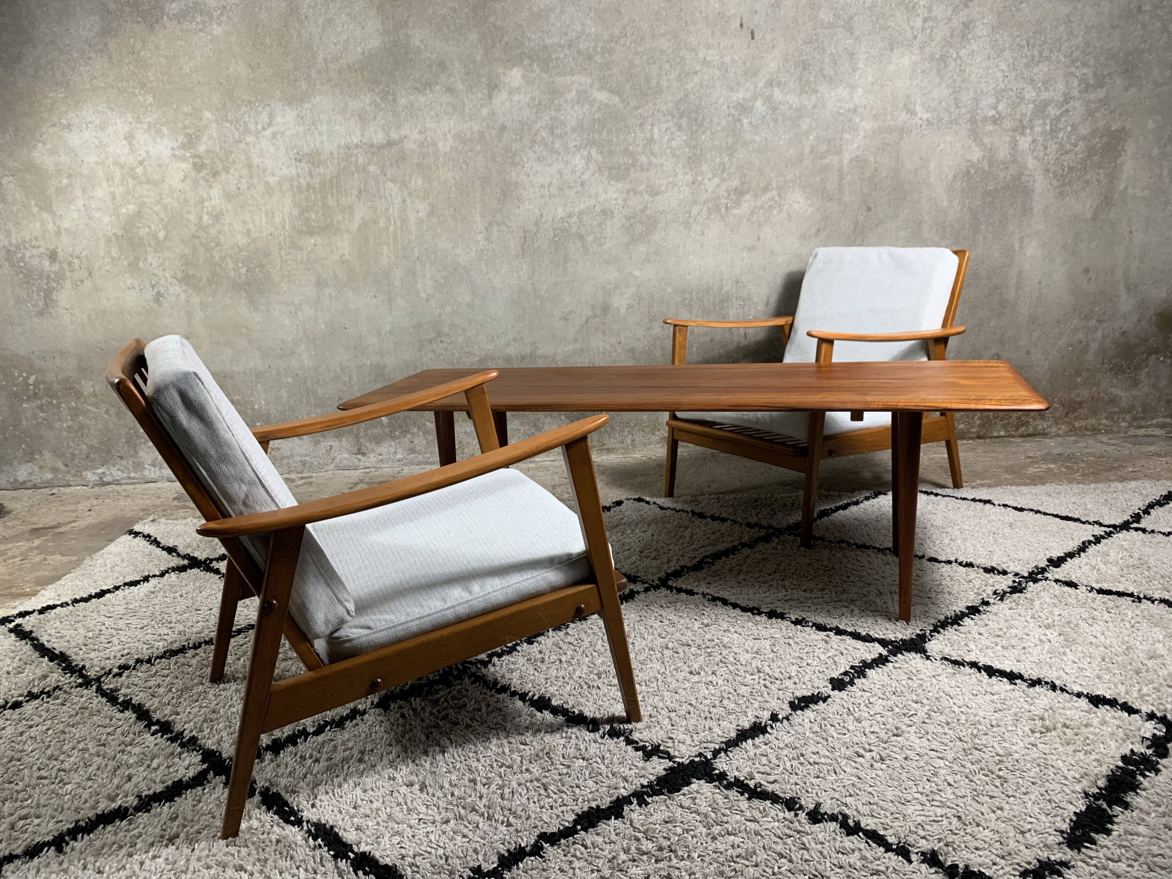 A pair of scandinavian lounge chairs from the 1960s