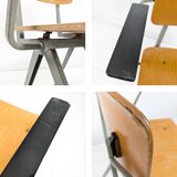 Chaise mid century accoudoirs marko holland bois métal marron noir vintage rétro chaise d'architecte