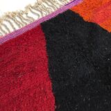 Moroccan Berber carpet Boujaad red with colorful flats 317x185cm