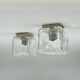 Vintage 70s Handmade Murano Ice Glass Wall or Ceiling Lamps by Toso