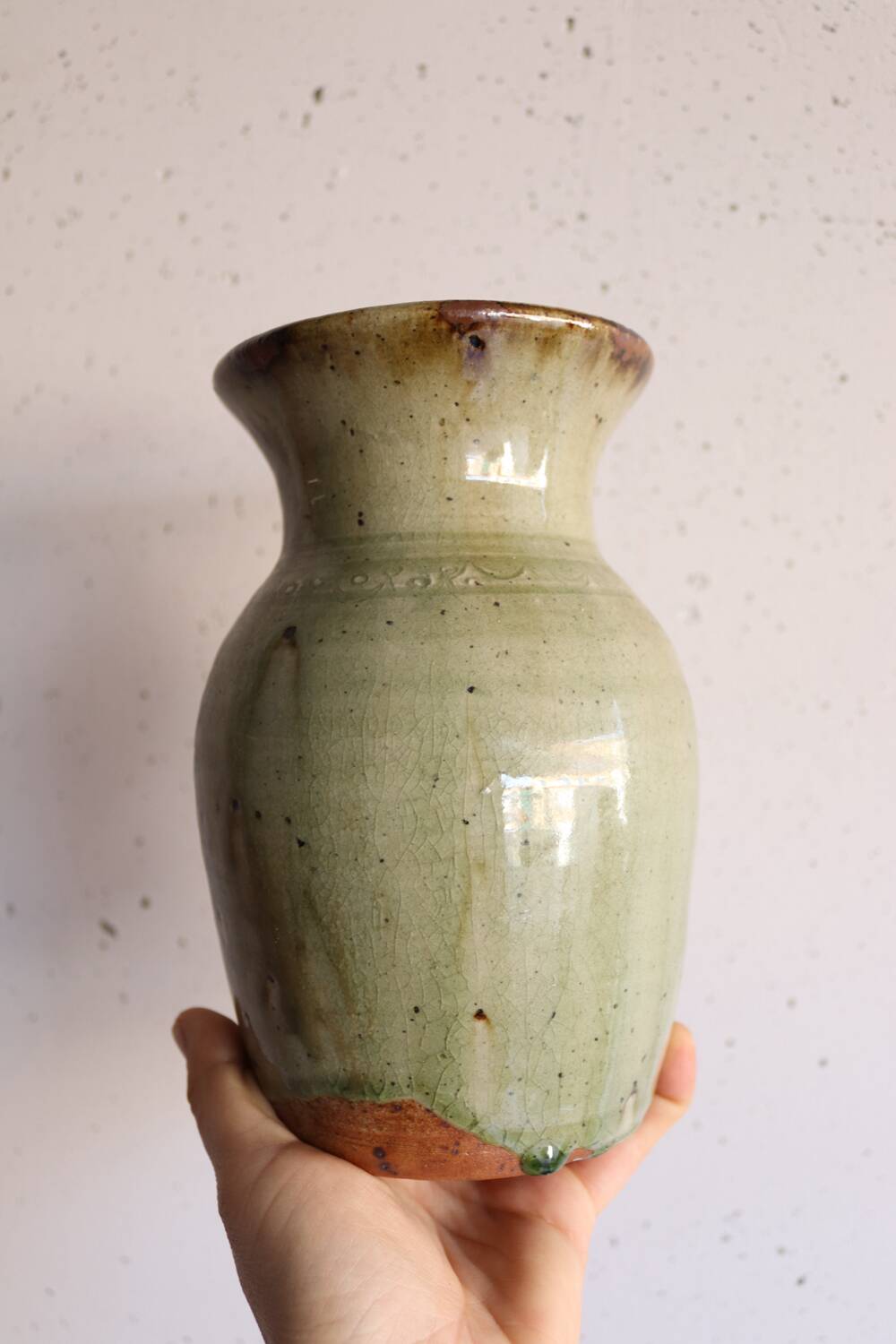 Glazed terracotta vase – signed Avonta