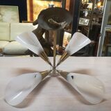 Brass and plexiglass chandelier