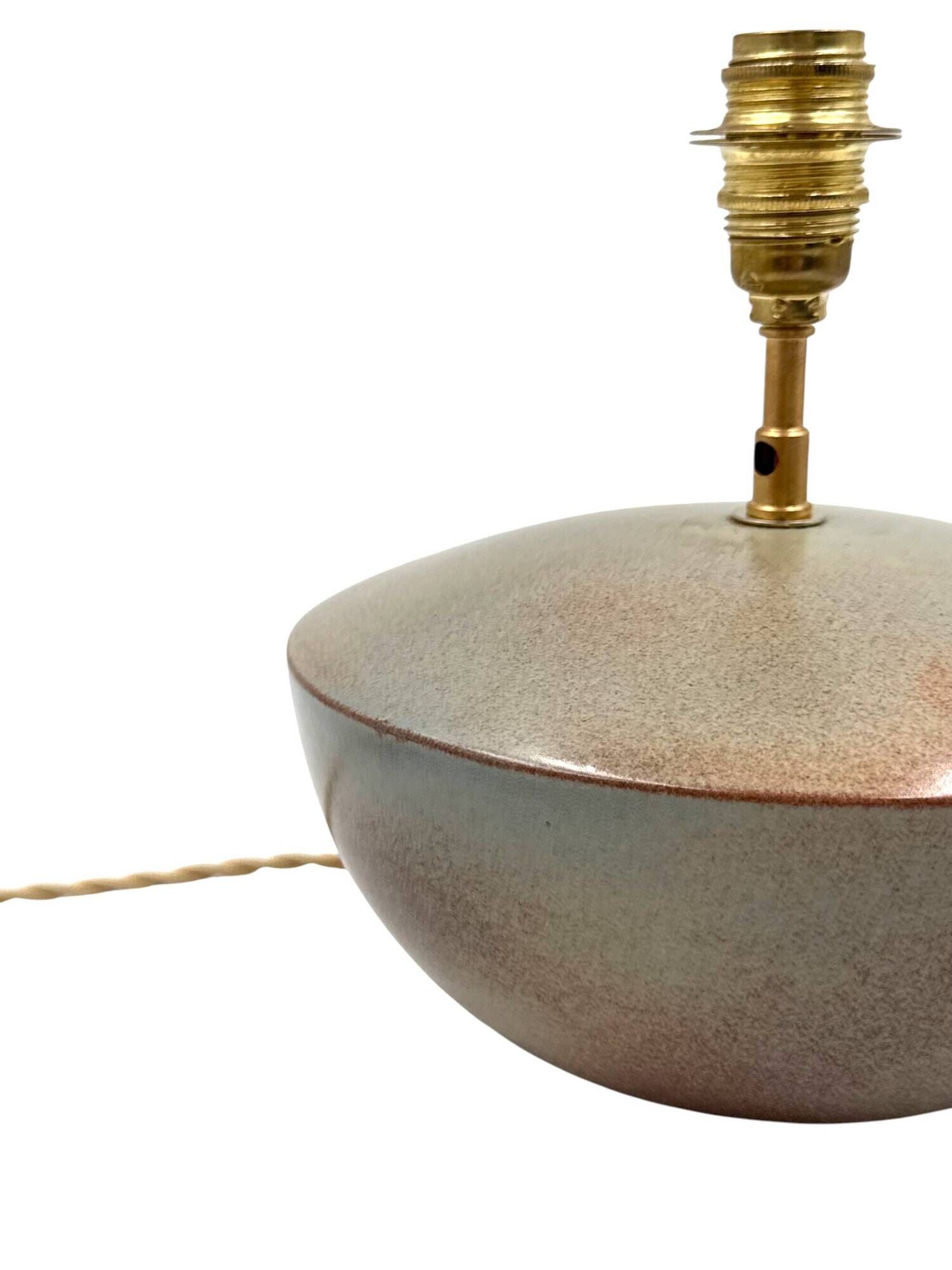 Mid-century modern green ceramic lamp base, Alain di Bin France 1960s