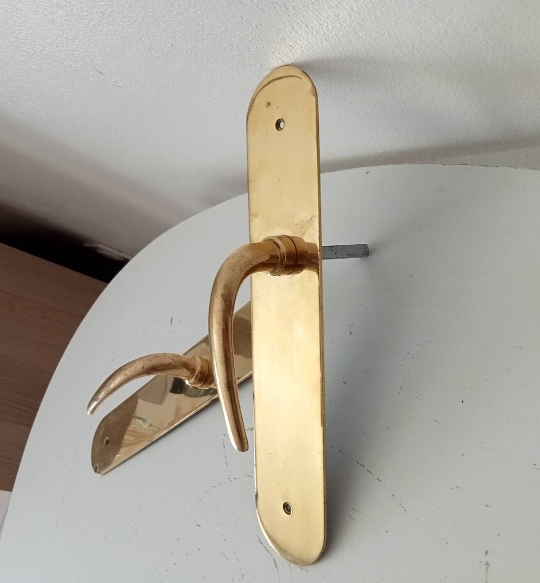 Pair of solid brass door handles