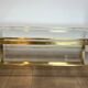 Modernist coffee table in brass and glass tops by Guy Lefèvre for Maison Jansen.