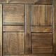 round coffee table in solid elm wood, Maison Regain 1980