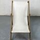 Transat tissus blanc avec structure en bois