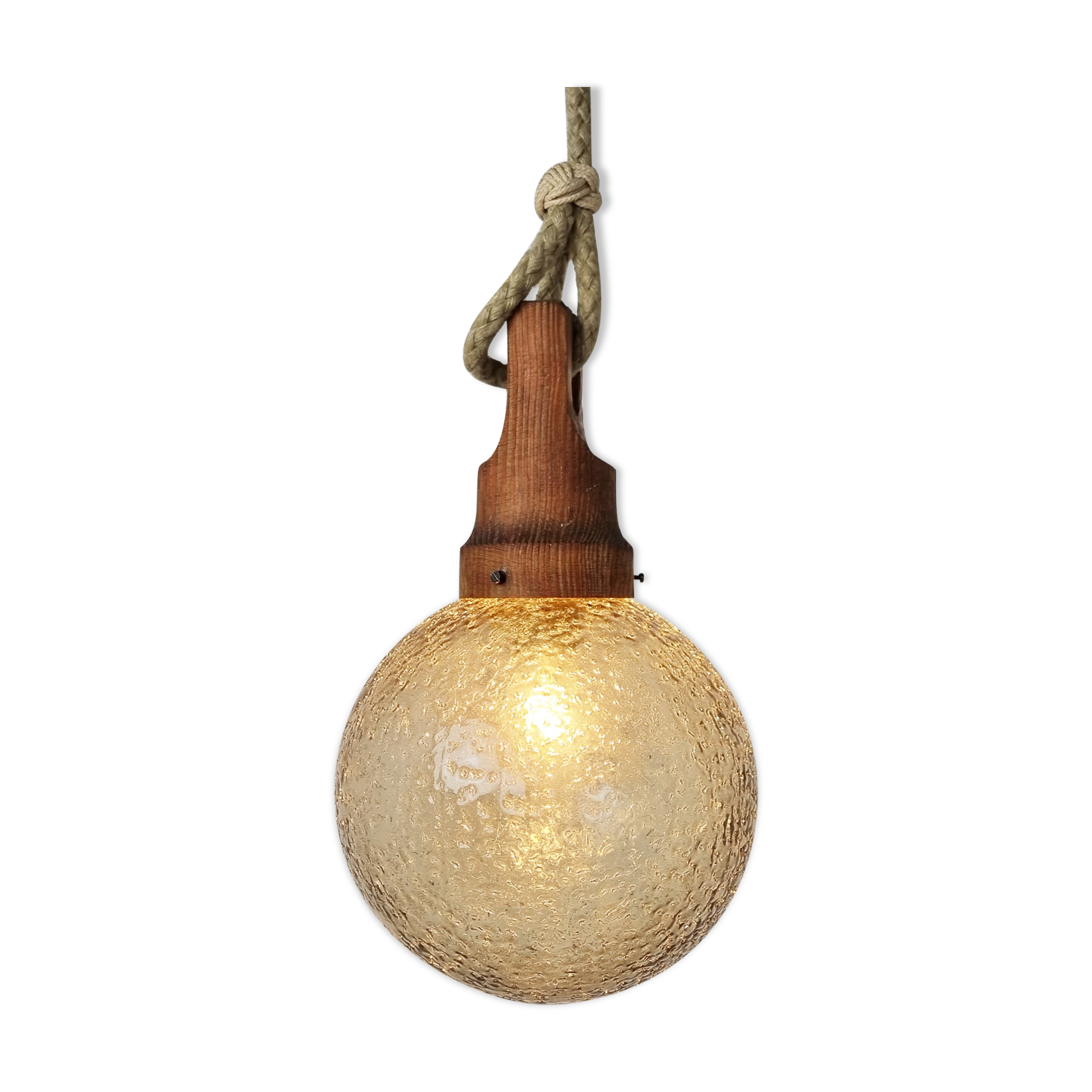 Vintage glass pendant light by Hustadt Leuchten, 1960s