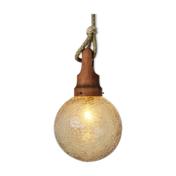 Suspension en verre vintage de Hustadt Leuchten, années 1960