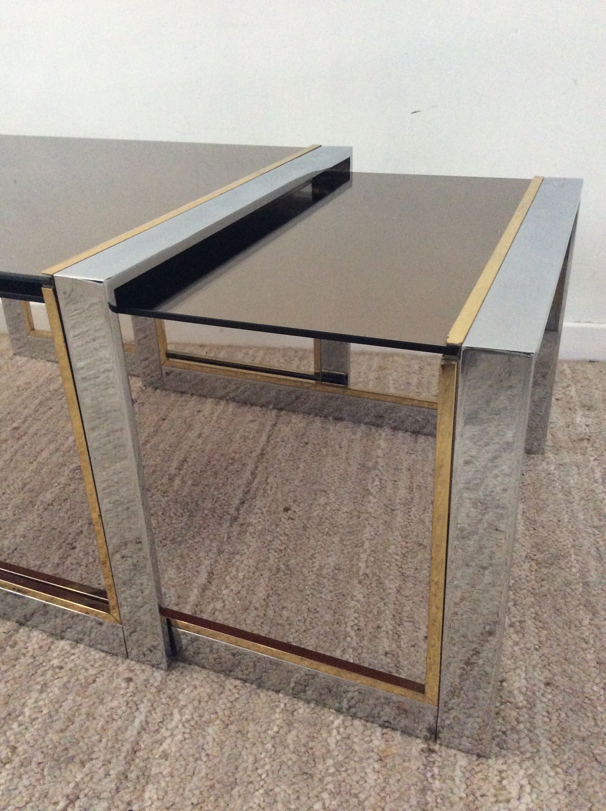 Duo of nesting tables Romeo Rega Italy from the 70s