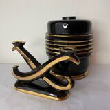 Art deco vase and candle holder set
