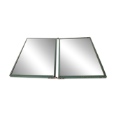 Miroir double de barbier ancien