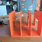 Vintage orange vinyl record storage unit by Sven Eric Juhlin for Gustavberg