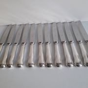 Set of 12 knives silver metal and stainless steel violin model Ercuis