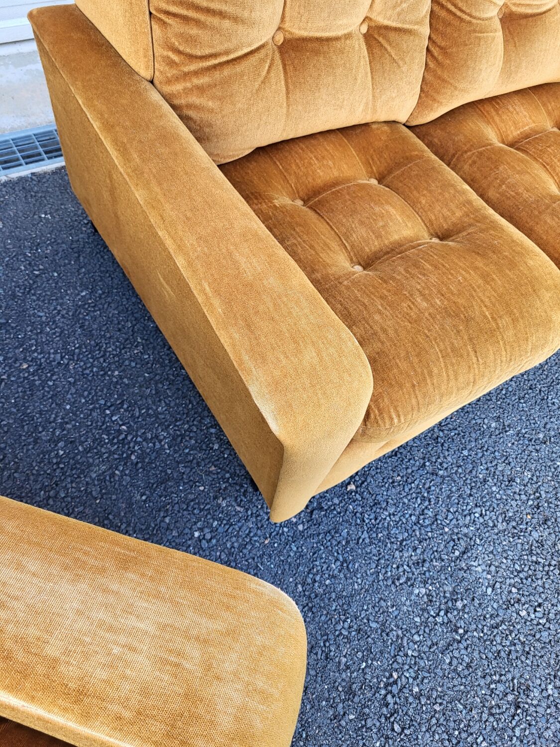 Ensemble canapé fauteuil vintage velours
