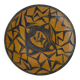 vintage signed glazed terracotta plate in ethnic style