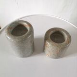 Atelier Olima, 2 stone candle holders from Gabon design 60s - 70s