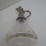 old ewer/carafe in crystal and tin