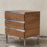 Vintage rosewood chest of drawers aluminum and chrome 1960