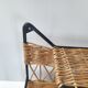 Vintage rattan & steel shelf 1950