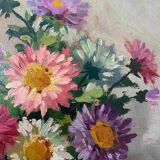 HSP painting "Bouquet of garden flowers" signed Henry circa 1950
