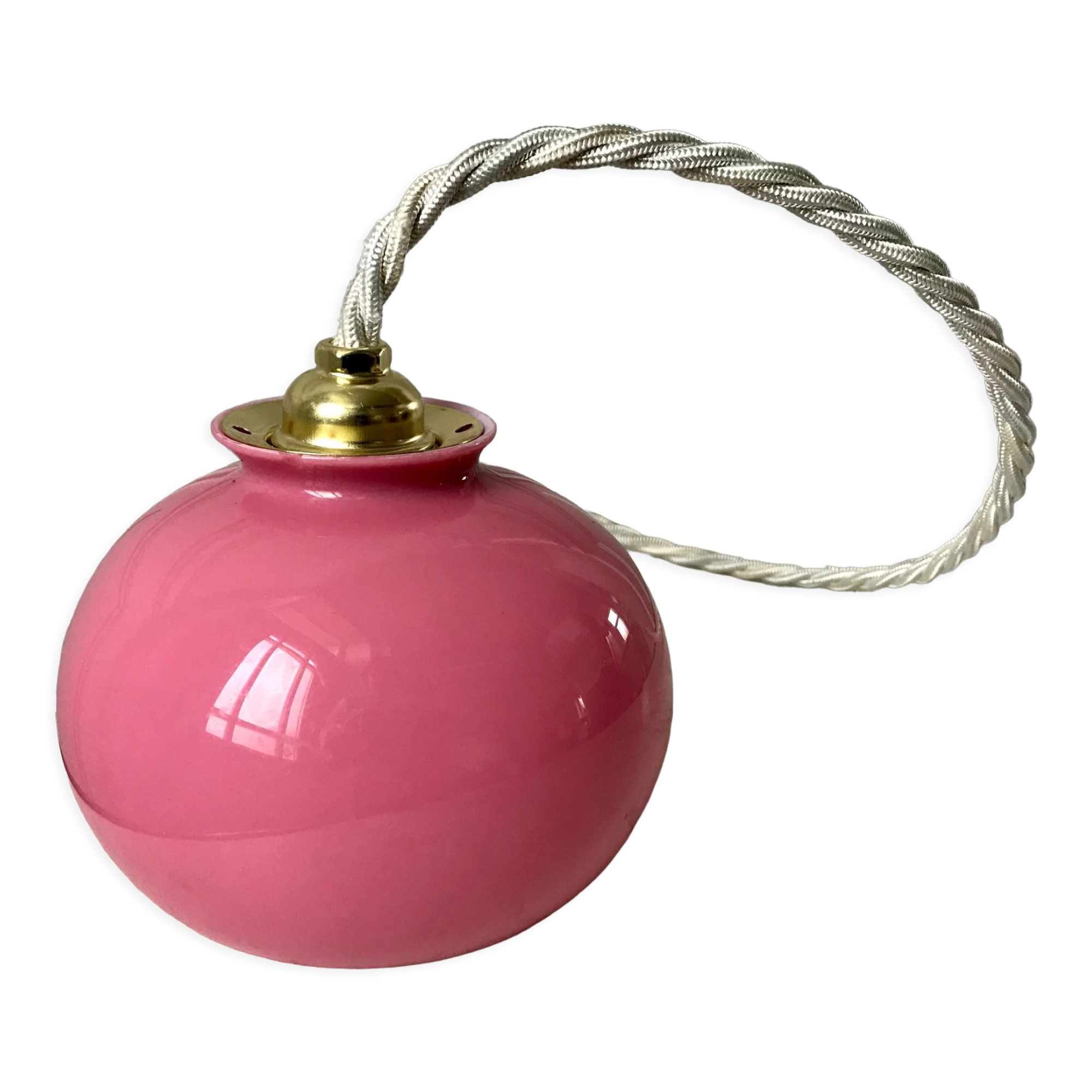 Suspension ball in opaline pink candy 50s