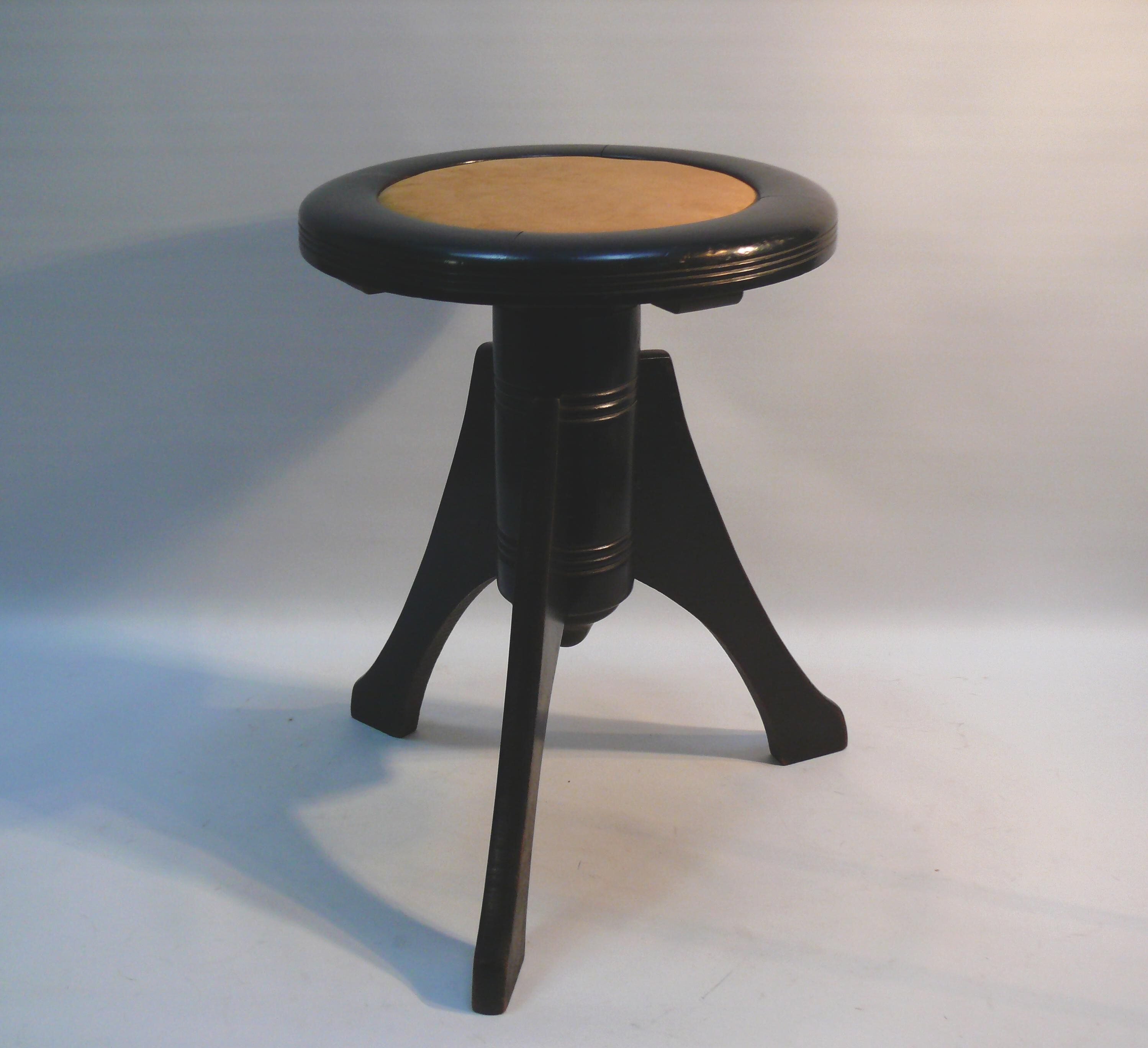 Art Nouveau Piano Stool, Swivel Stool, Stool - around 1920