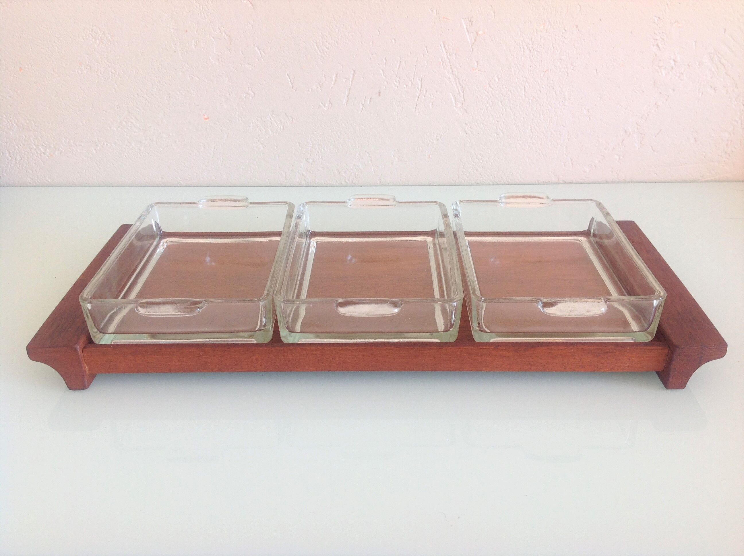 Servant tray in Scandinavian style teak / vintage 60s-70s