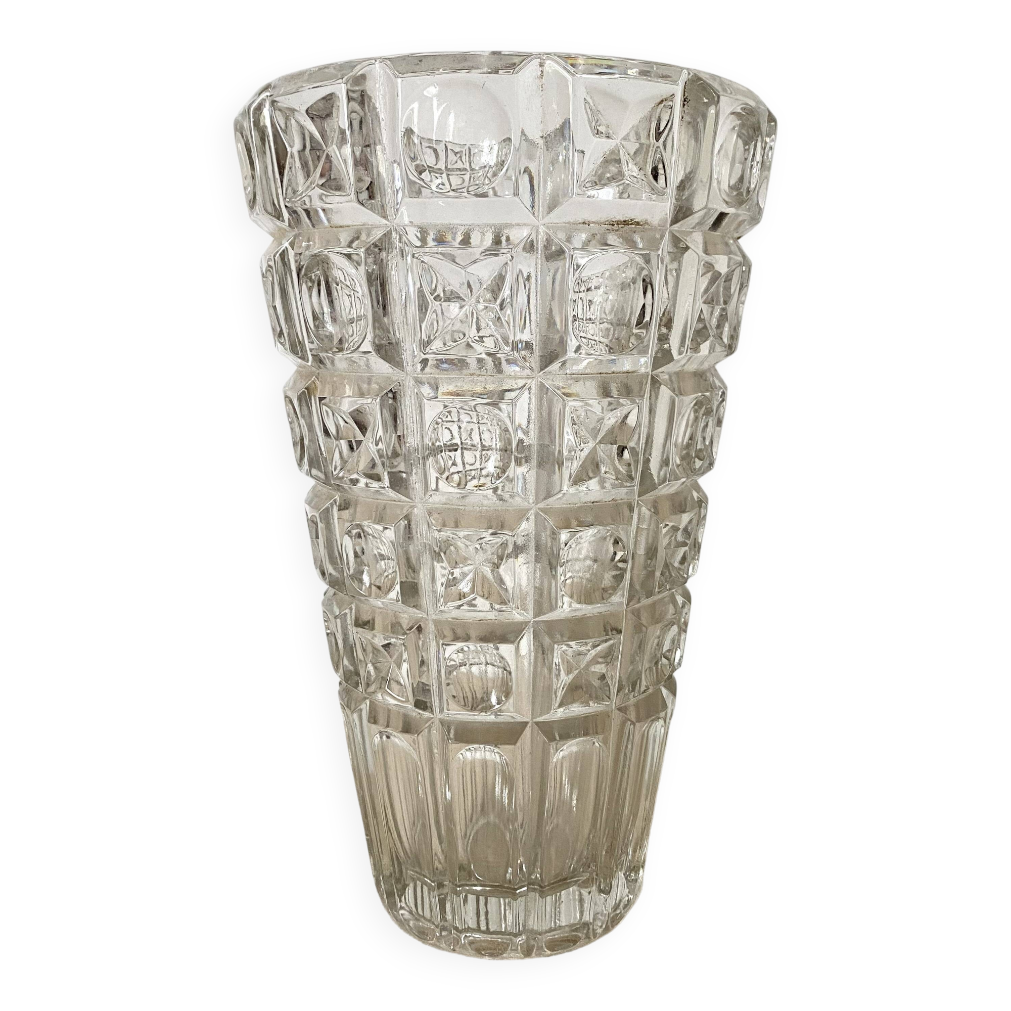 70s glass vase, 30 cm