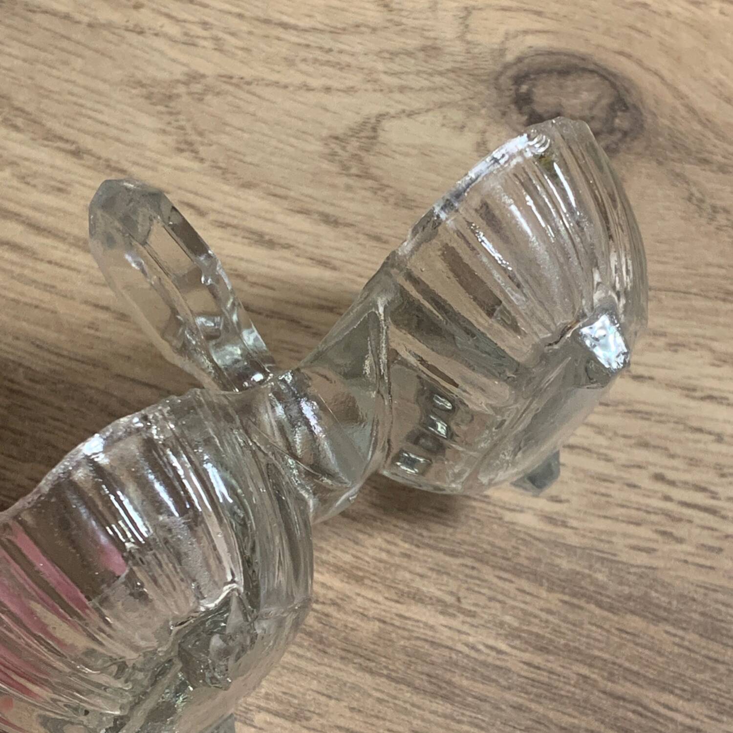 Old glass salt and pepper shaker