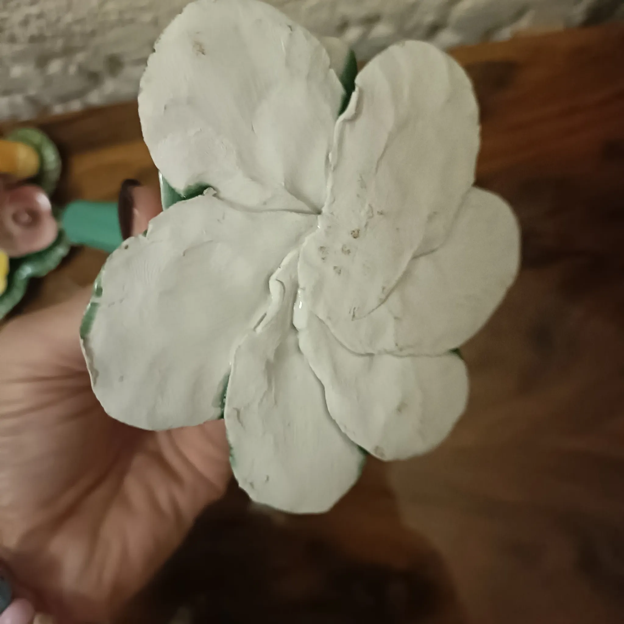 Pair of Italian ceramic candle holders