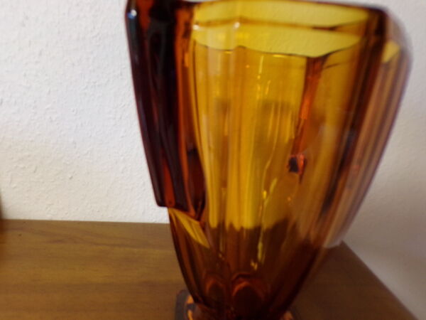 Vase art déco ambre année 30 Republique tchèque