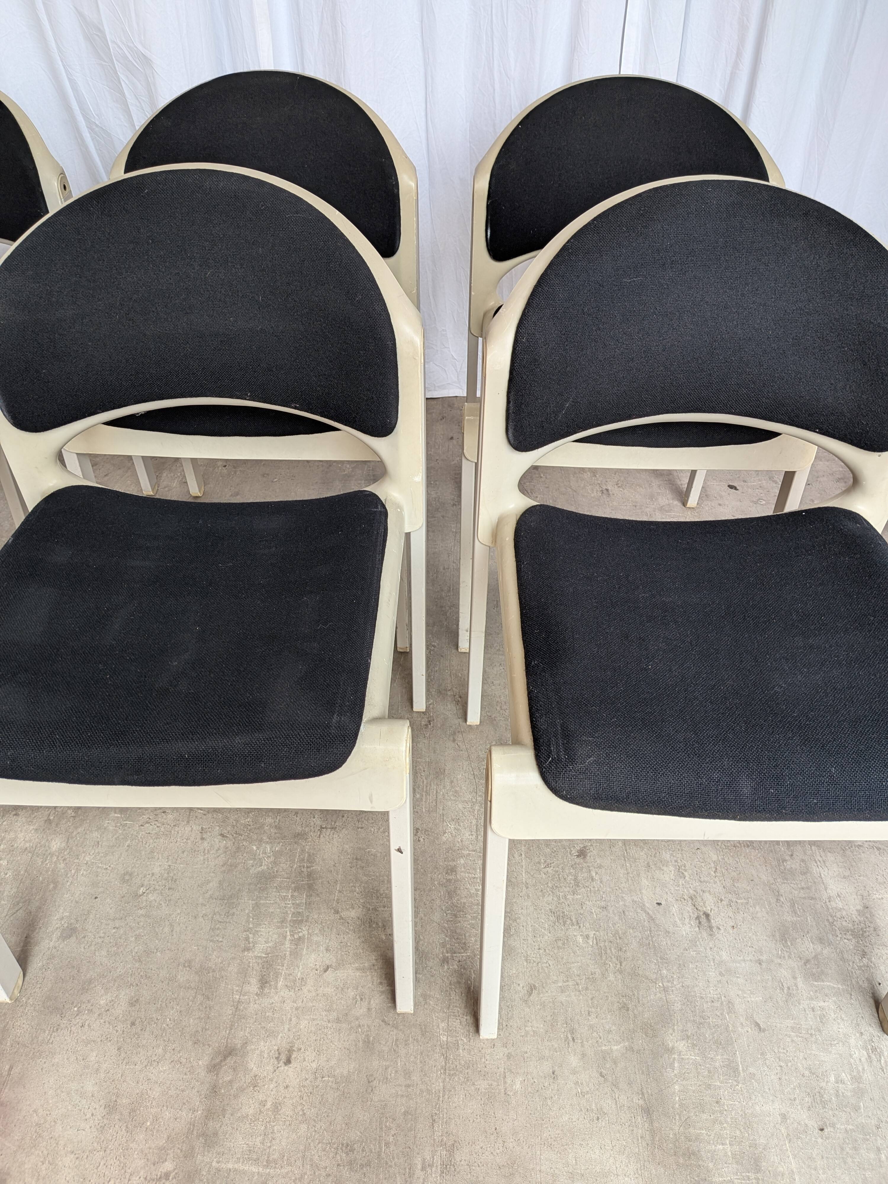 Set of 8 Vintage Aeon Mondial Stackable Chair / Dutch Postmodern Dining Cha