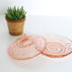 Pretty empty pink glass pocket, molded glass