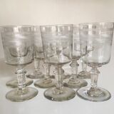 set of 9 serious roll 19th zigzag water glasses