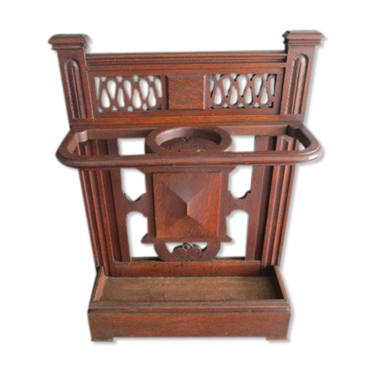 Porte-parapluies ancien en chêne