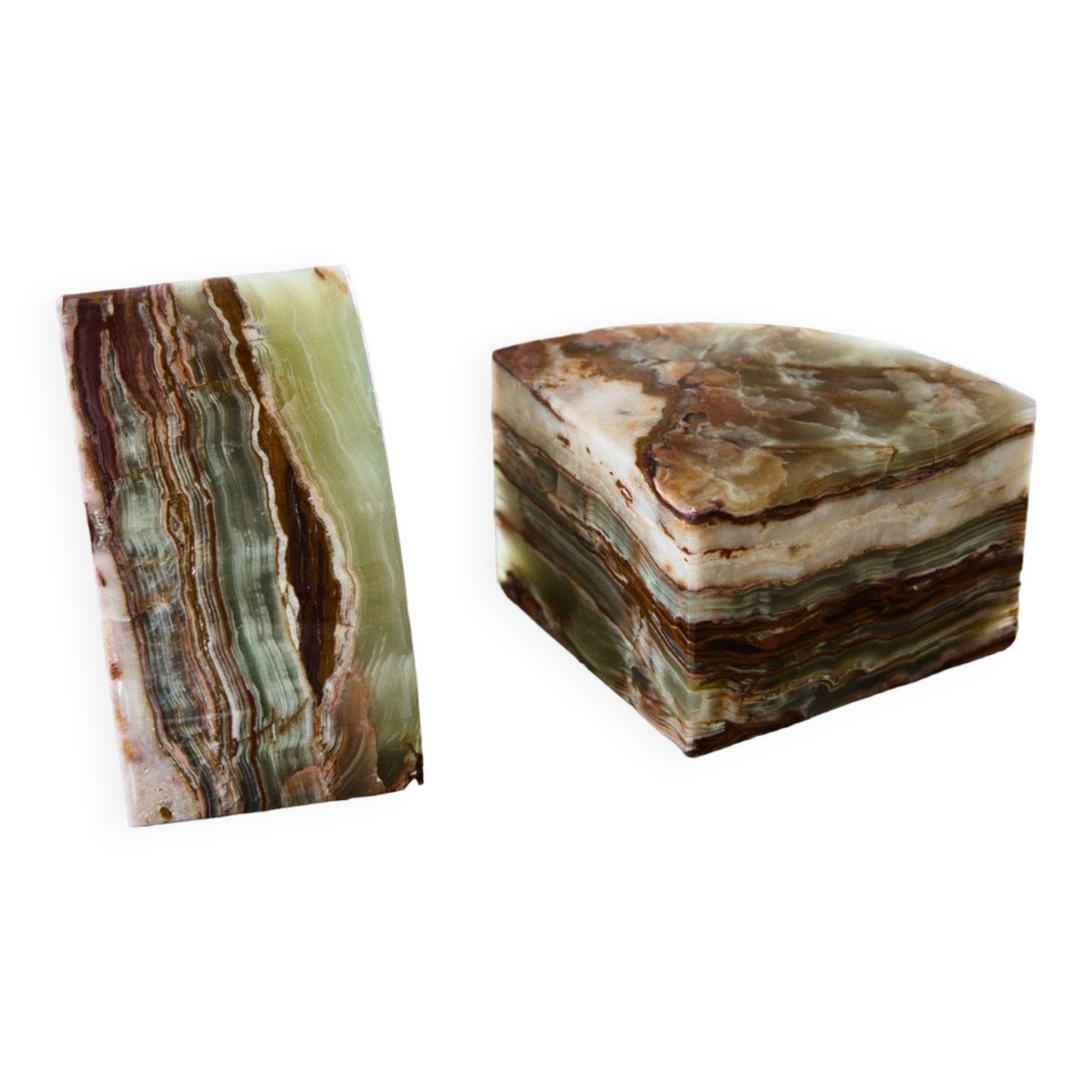 Onyx marble bookends