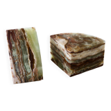 Onyx marble bookends