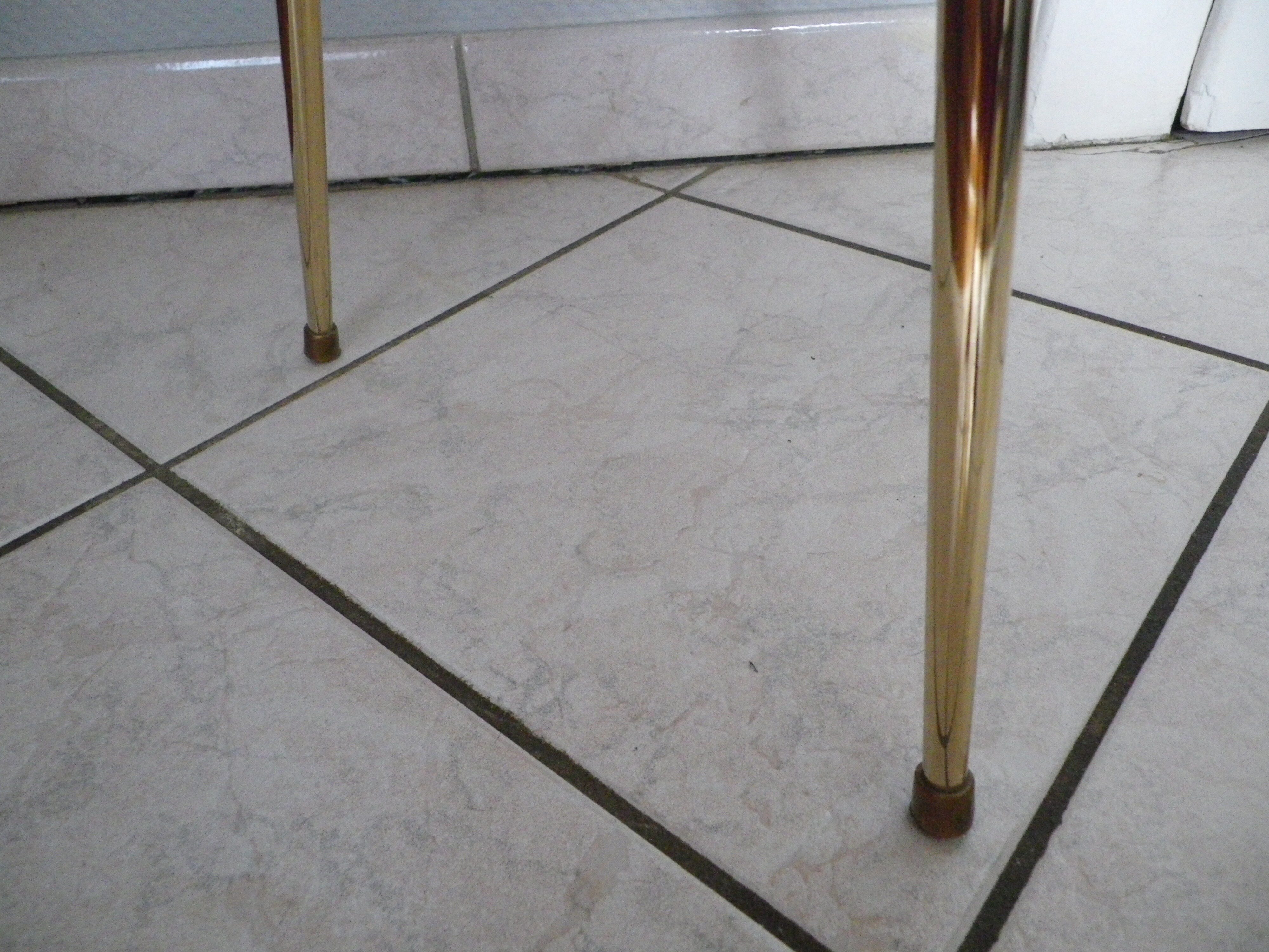 Tabouret tripode, pied compas, pelfran, années 70
