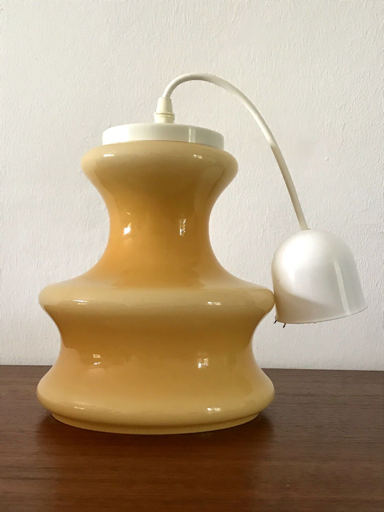 Vintage opaline pendant lamp 60s